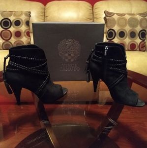 Vince Camuto Astan Suede Peep-Toe Booties